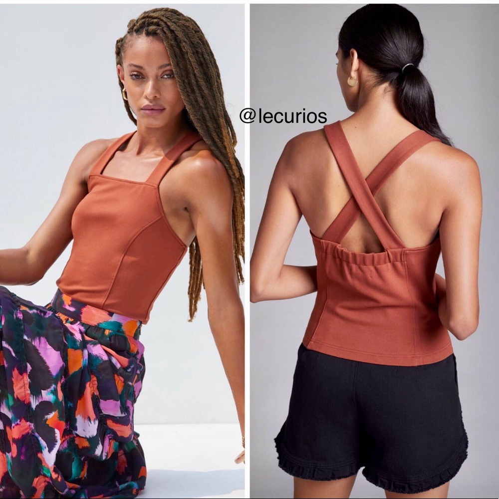 NWT Anthropologie Seamed Cross Back Tank. Size medium